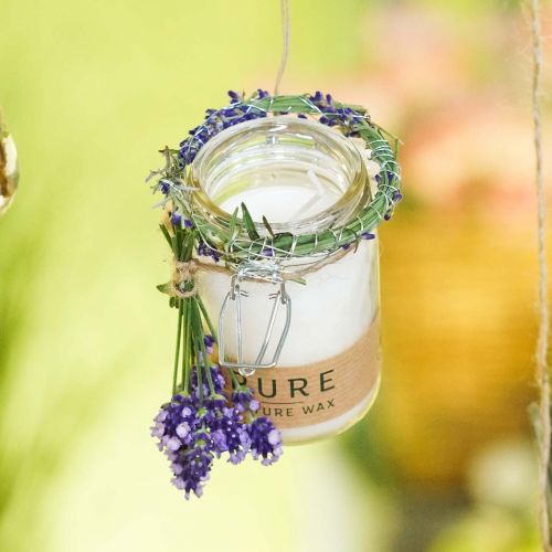 Floristik24 Lys i glas dekoration med låg Pure Nature vokslys bivoks olivenolie
