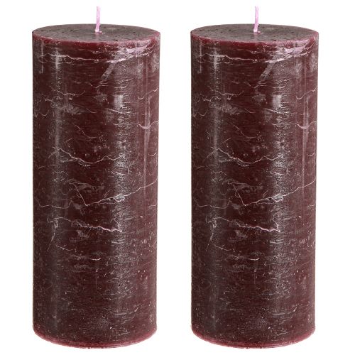 Artikel Stearinlys Bourgogne søjlelys ensfarvet 85x200mm 2 stk