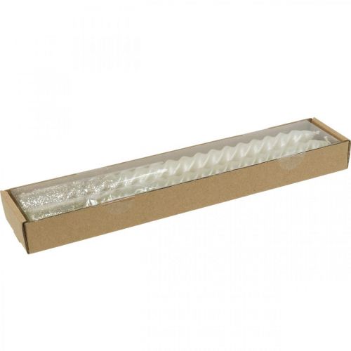Floristik24 Koniske lys snoede lys spirallys creme 24cm 2stk