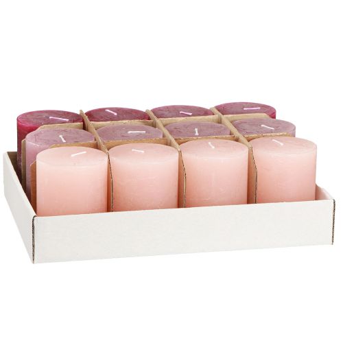 Artikel Lys Pink Bærsøjlelys 3 Farver 60x80mm 12 stk