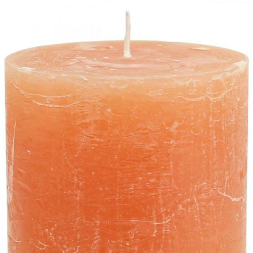 Artikel Ensfarvede lys Orange Peach søjlelys 85×120mm 2stk