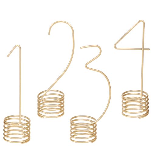Floristik24 Lysdekoration adventstal 1-4 mat guld metal H10cm 4 stk