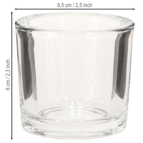 Artikel Stearinlys Glaspotte Mini Glasspand Klar Ø6,5cm H6cm 6stk