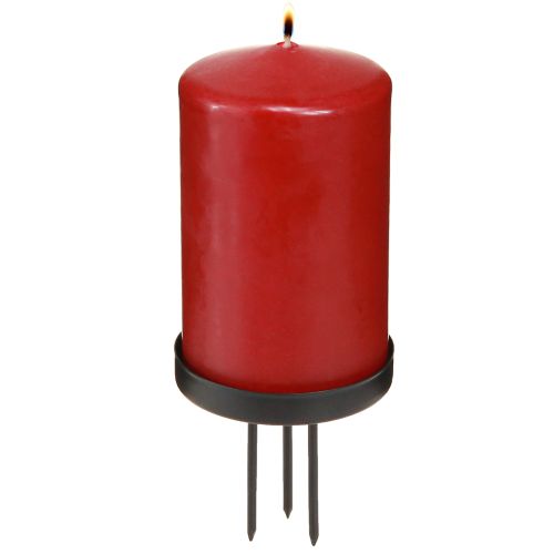 Floristik24 Lysestager adventskrans metal sort mat Ø8cm 4 stk
