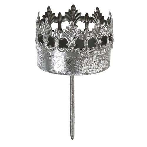 Floristik24 Lysestage antik sølv Ø5cm H10cm 1 stk