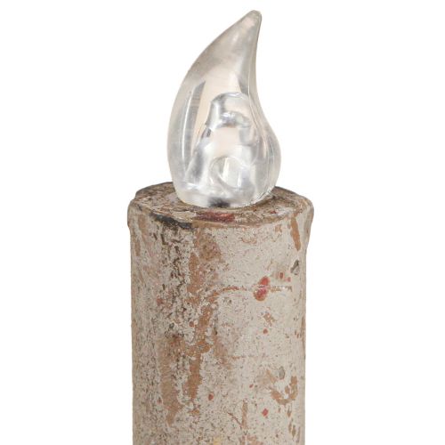 Floristik24 Lysestage antik med LED stearinlys metal varmt lys H22cm