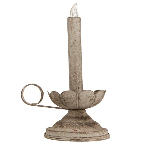 Floristik24 Lysestage antik med LED stearinlys metal varmt lys H22cm