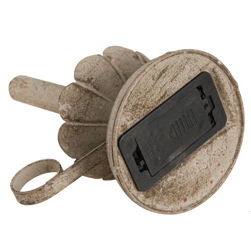 Artikel Lysestage antik med LED stearinlys metal varmt lys H22cm