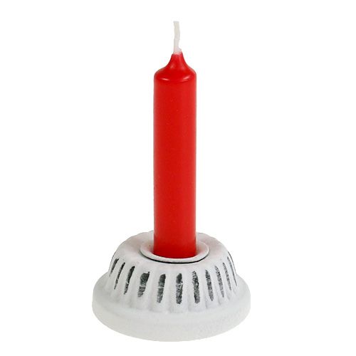 Artikel Lysestage bageplade hvid Ø5,3cm H2cm