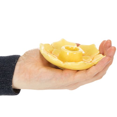 Artikel Keramiske koniske lysestager, dekorativ blomsterform til stilfuld borddekoration, 11 cm, 2 stk.