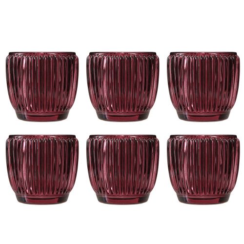 Artikel Lysestage glas Berry lanterne retro Ø7cm H7cm 6 stk