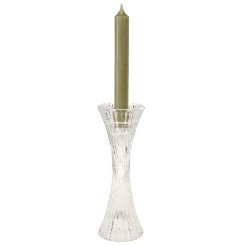 Artikel Lysestage glas klar pind lysestage riller H20cm 2 stk