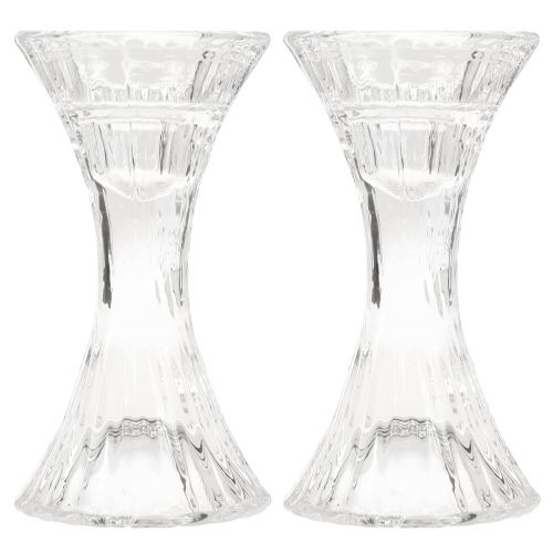 Artikel Lysestage glas rundpind lysestage Ø7cm H13cm 2stk