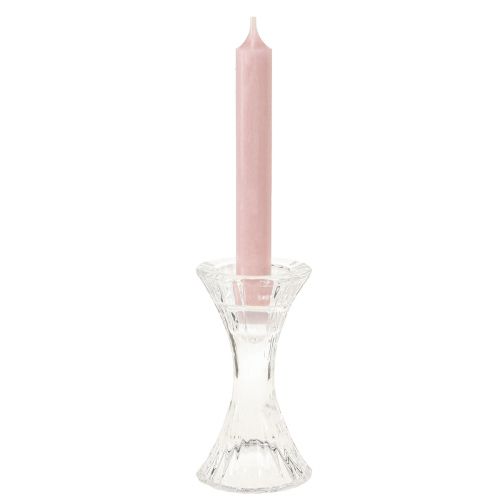 Artikel Lysestage glas rundpind lysestage Ø7cm H13cm 2stk