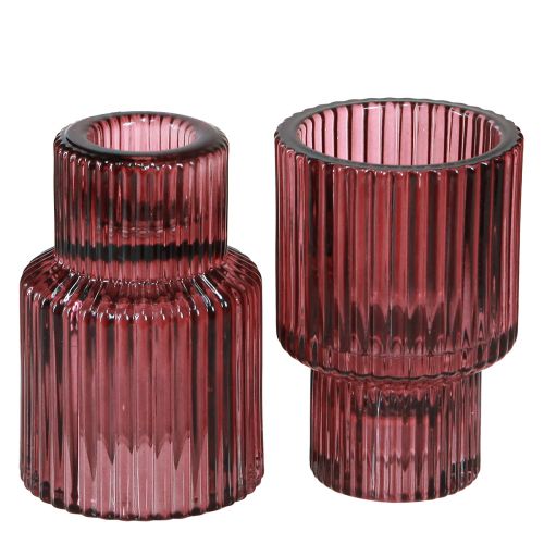 Artikel Lysestage glaspind lysestage i Berry H8cm 4 stk
