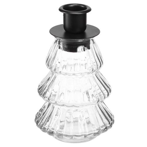 Floristik24 Lysestage glas til pindelys Juletræ 13,5cm 2stk