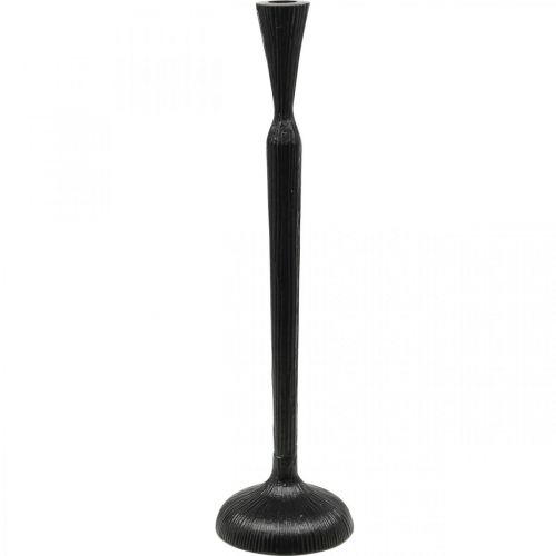 Floristik24 Lysestage Sort Metal Lysestage Ø12cm H46cm