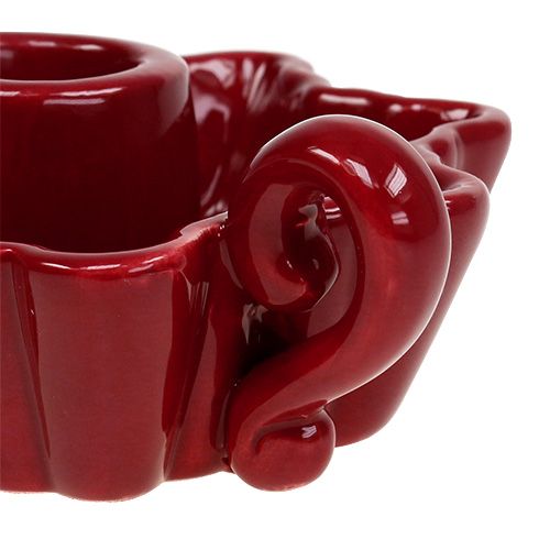 Floristik24 Lysestage keramisk rød Ø12cm 2stk