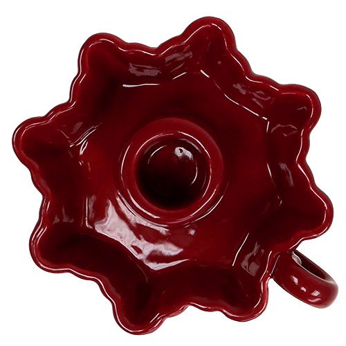 Floristik24 Lysestage keramisk rød Ø12cm 2stk