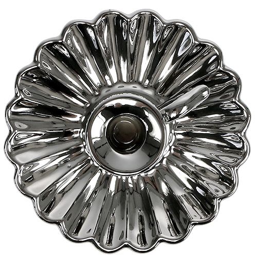 Floristik24 Lysestage Keramik Sølv Ø16cm