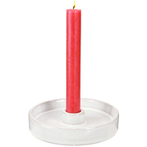 Artikel Lysestage Keramik Hvid – Moderne Lysestage til Taper Lysestager Ø13cm 2 Stk