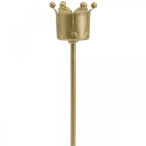 Artikel Lysestage krone gylden, pind lysestage metal 4 stk