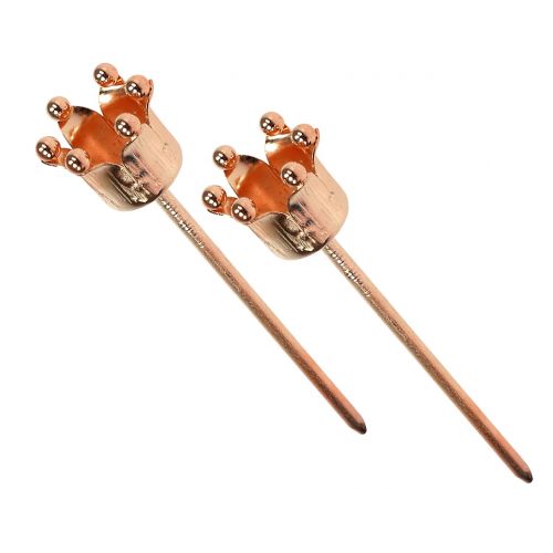 Floristik24 Lysestage krone kobber Ø2,2cm H7cm 4 stk