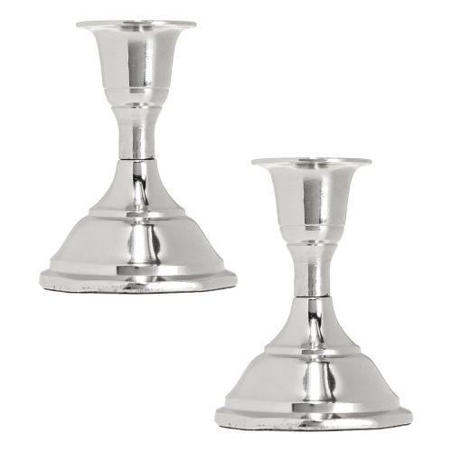 Artikel Lysestage metal sølv pind lysestage H9,5cm 2stk
