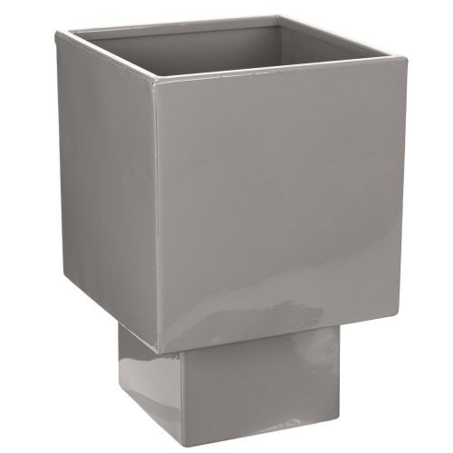 Grå kubeformet plantekasse med base til moderne dekoration, 22 cm