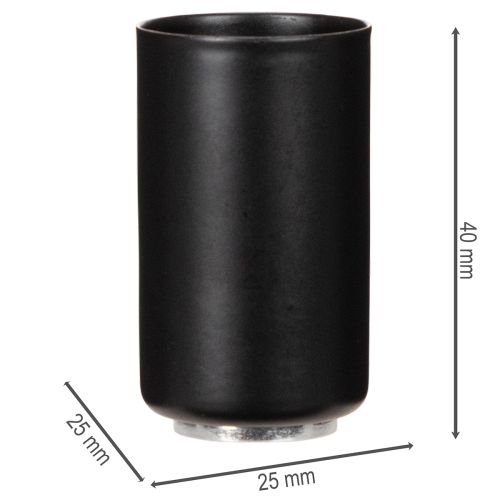 Rund magnetisk lysestage, mat sort, til 25 mm koniske lys, 4 stk. | Floristik24.dk