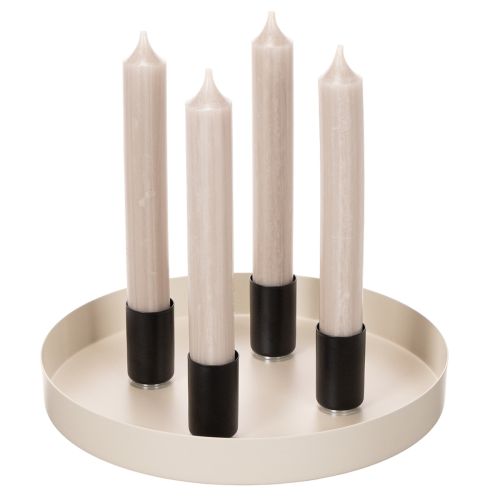 Rund magnetisk lysestage, mat sort, til 25 mm koniske lys, 4 stk. | Floristik24.dk