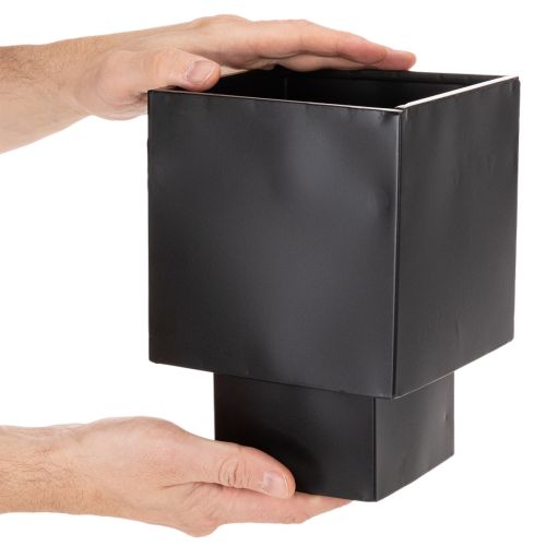 Sort kubeformet plantekasse med base, moderne, 22 cm | Floristik24.dk