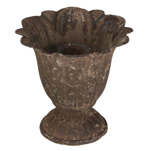 Artikel Lysestage trofæ antik pind lysestage metal Ø10cm H9,5cm