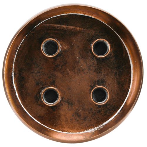 Artikel Lysestage skål til 4 pinde lys antik look bronze Ø22cm