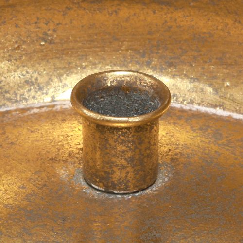 Artikel Lysestage skål til 4 pinde lys antik look guld Ø22cm