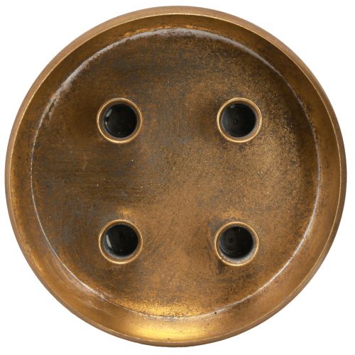 Artikel Lysestage skål til 4 pinde lys antik look guld Ø22cm