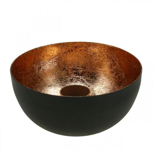 Floristik24 Lysestage sort, bronze pind lysestage Ø10cm H5cm