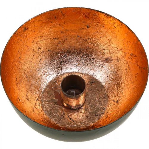 Artikel Lysestage sort, bronze pind lysestage Ø13cm H6cm