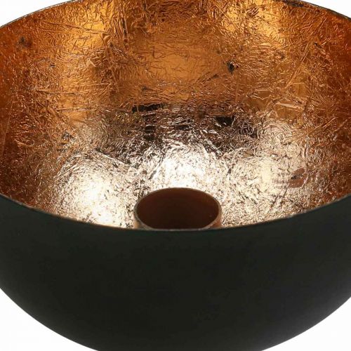 Artikel Lysestage sort, bronze pind lysestage Ø13cm H6cm
