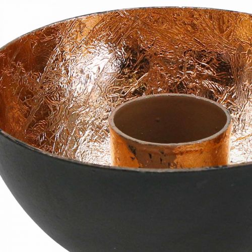 Floristik24 Lysestage sort, bronze lys dekoration Ø7,5cm H3,5cm