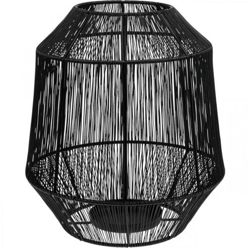 Floristik24 Lysestage Sort Deco Lanterne Trådkurv Ø24cm H28cm