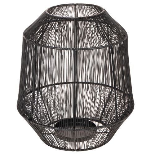 Sort lysestage, dekorativ lanterne, trådkurv, Ø24 cm, H28 cm | Floristik24.dk