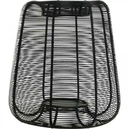 Artikel Lysestage Sort Metalkurv Lysestage Ø24cm H26cm