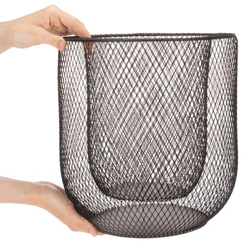 Sort metalkurvlysholder, Ø28,5/18 cm, sæt med 2 | Floristik24.dk