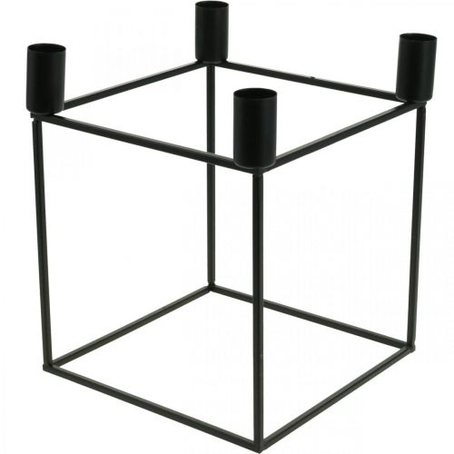 Initiativ Byg op Literacy Floristik24.dk Lysestage Black Cube Metal Stick Lysestage 18cm - køb  billigt online