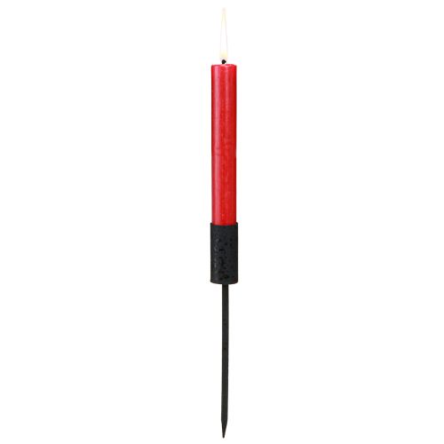 Floristik24 Lysestage pindelys med dorn metal sort Ø23mm 4stk
