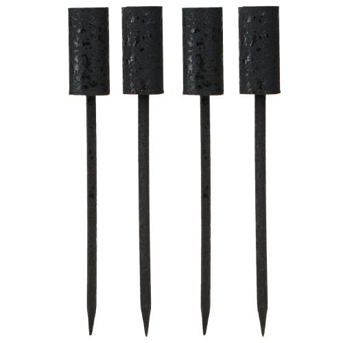 Artikel Lysestage pindelys med dorn metal sort Ø23mm 4stk