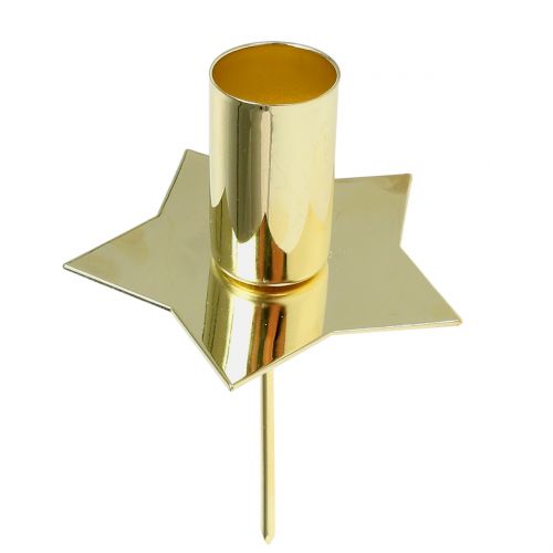 Lysestage stjerne guld Ø2,2cm 4 stk