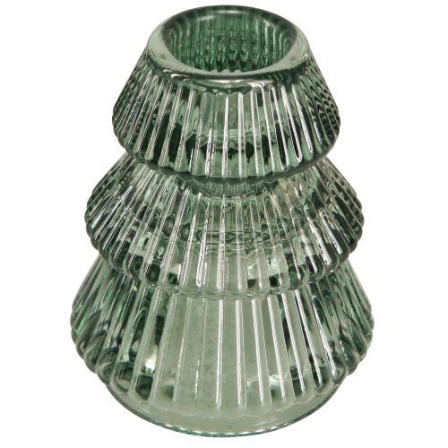 Artikel Lysestage juletræ glas lysestage grøn Ø6cm H8cm 2stk
