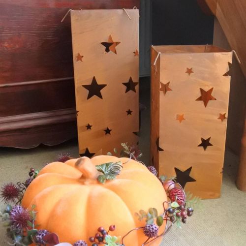 Artikel Julelysholdere, rustik finish, 40/50 cm høje, sæt med 2